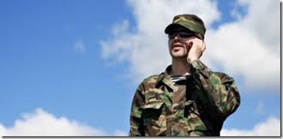 soldier on phone