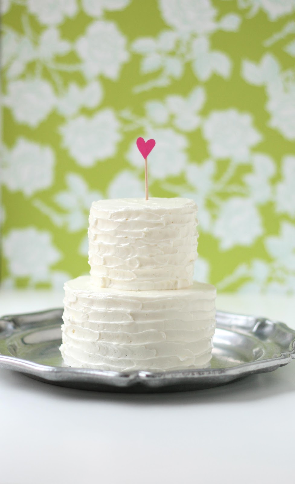 A mini anniversary cake.