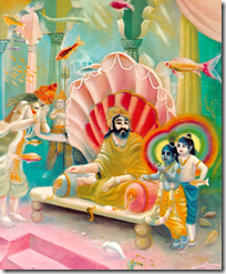 [Krishna and Balarama visiting Varuna]