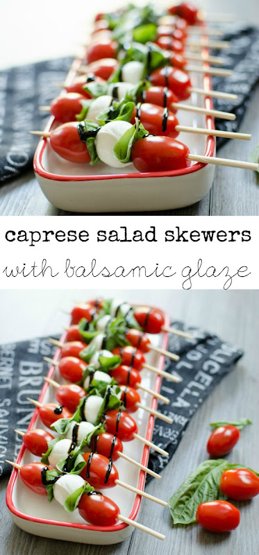 Caprese Salad Skewers with Balsamic Glaze