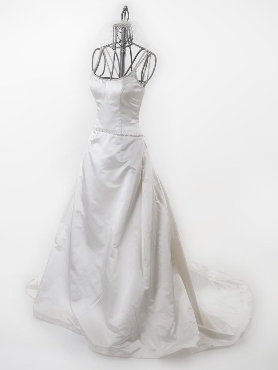 Demetrios Bridal Gown- Silk - Spagetti Straps-Size 10