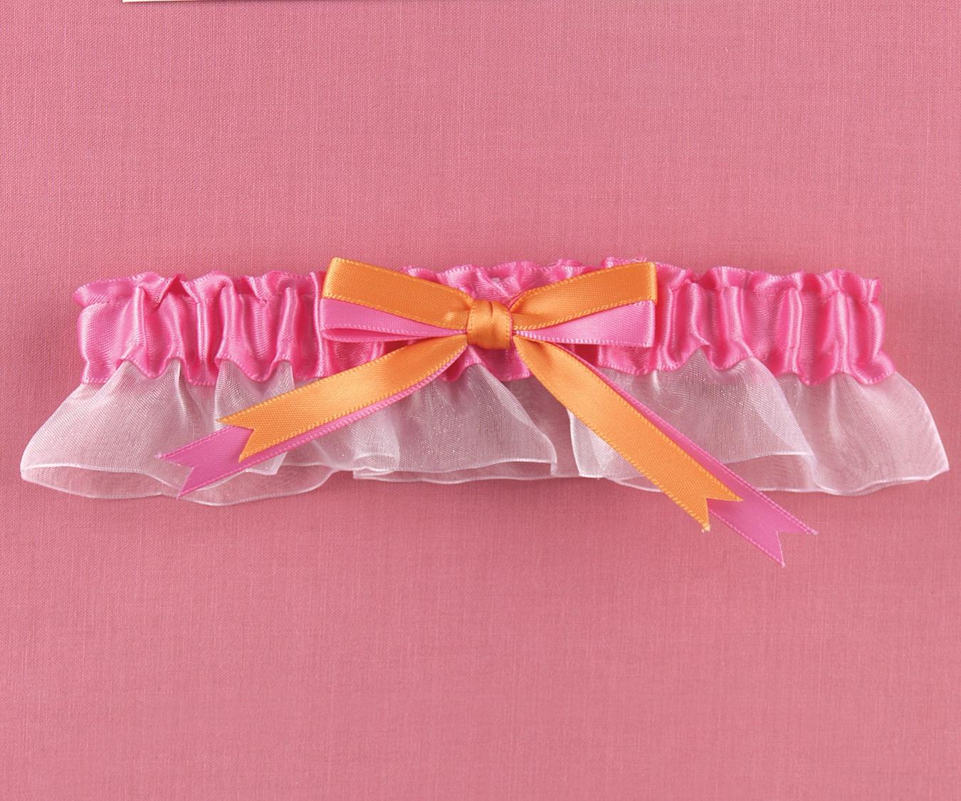 Fuchsia & Orange Darling Duo Garter. Double click on above image to view