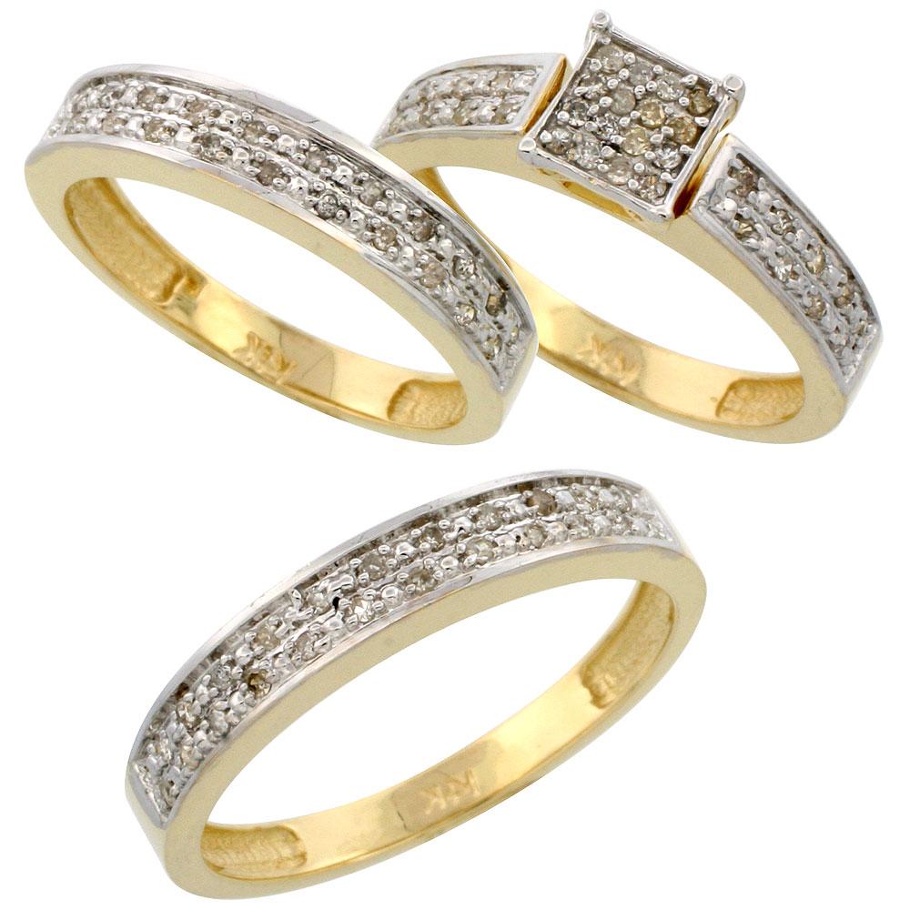 wedding ring trio sets