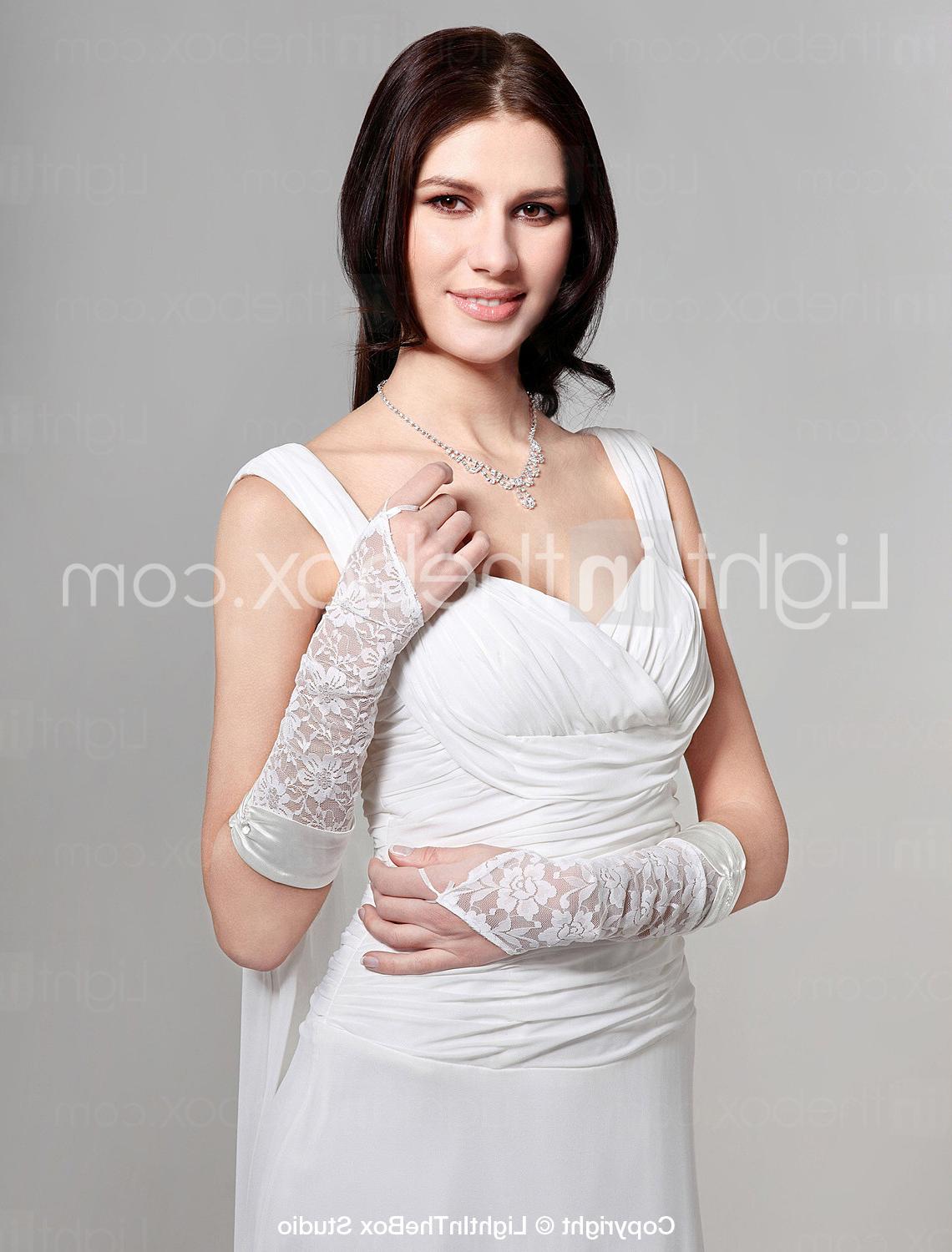 Satin Fingerless Elbow Length Bridal Gloves - US  6.99