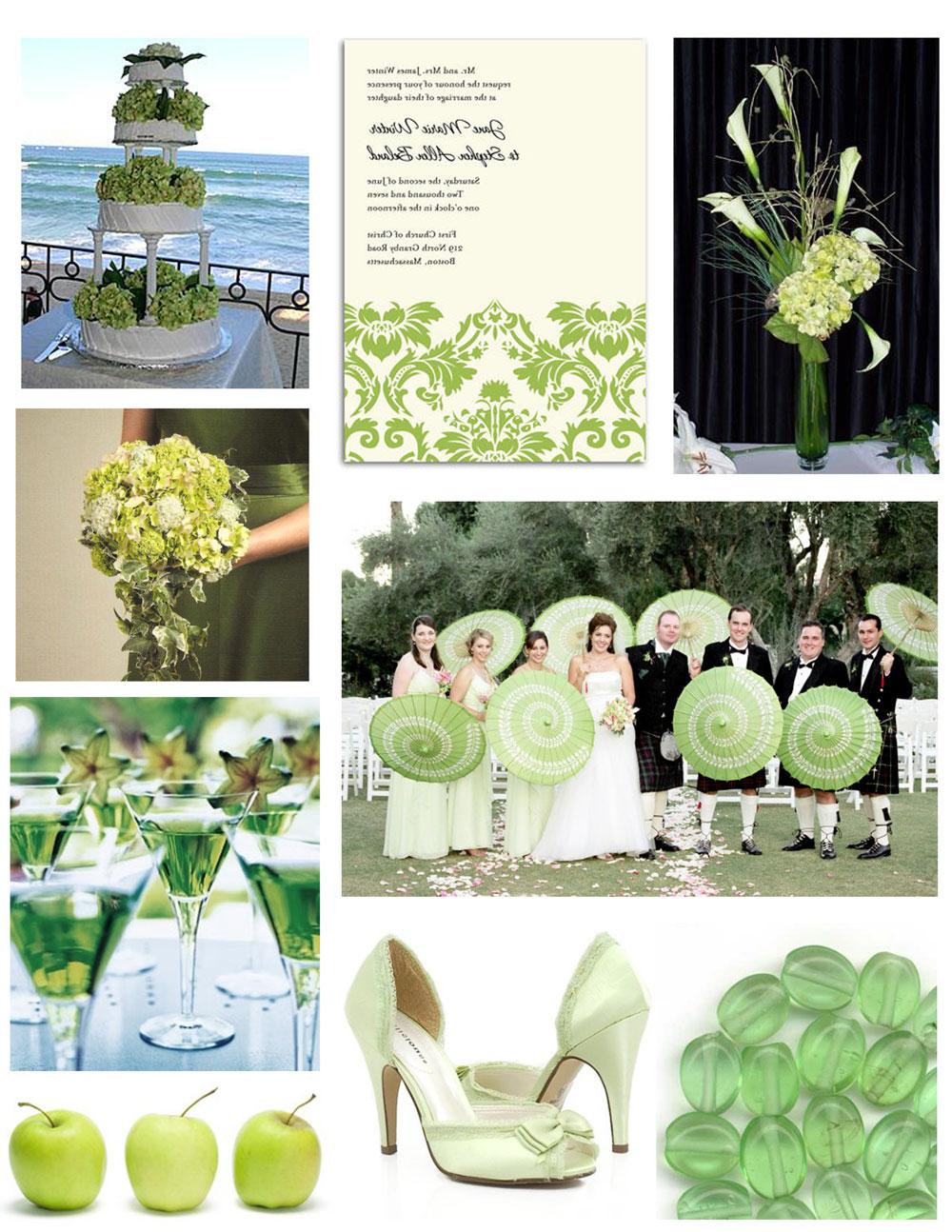 green wedding centerpiece