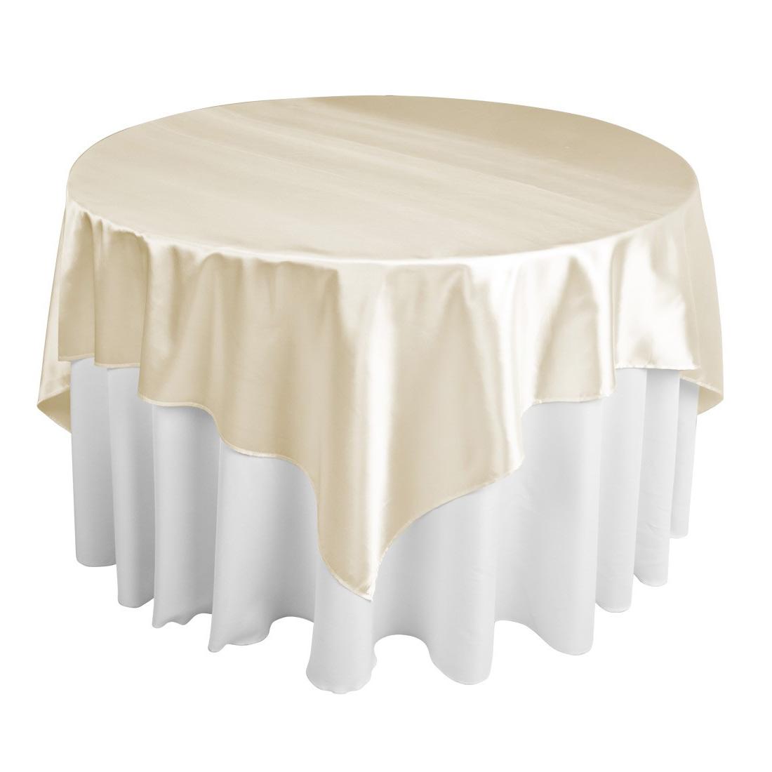 square satin table overlay
