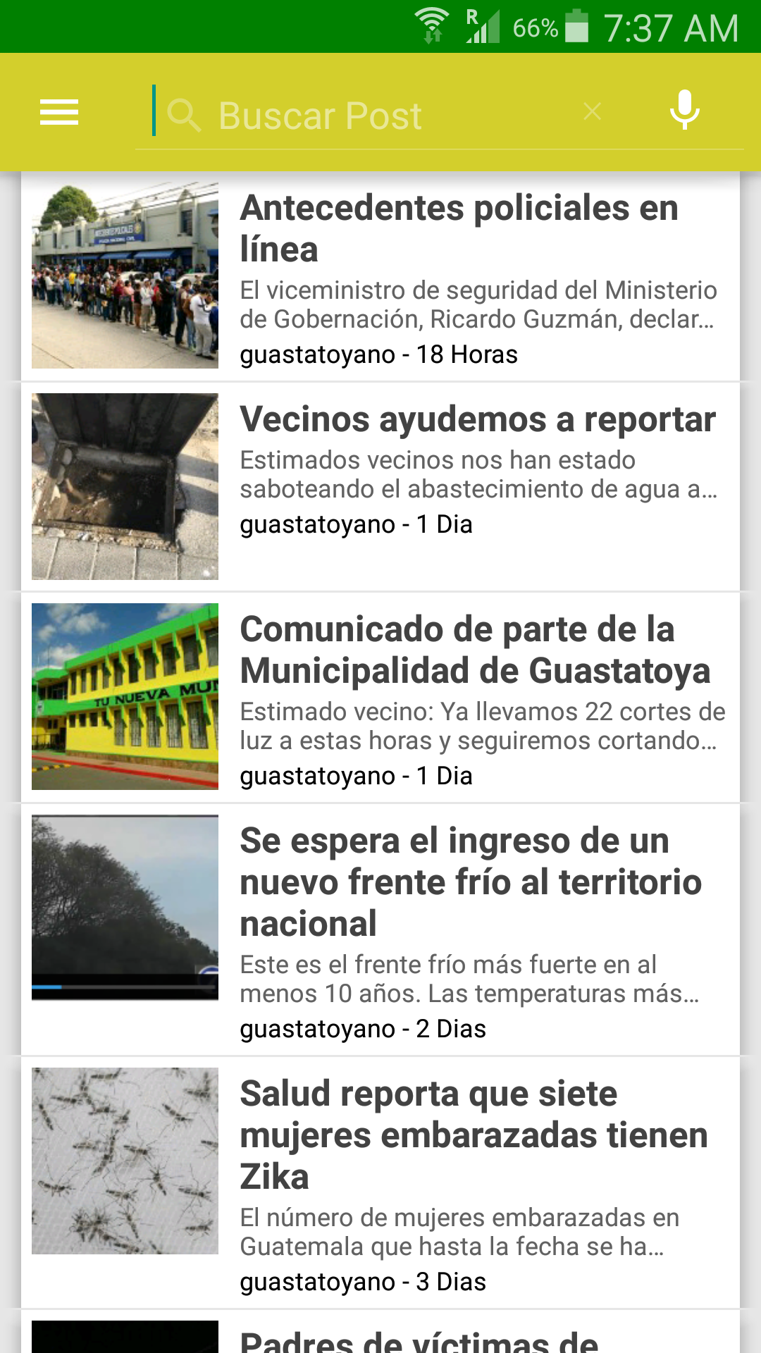 Android application Guastatoya screenshort