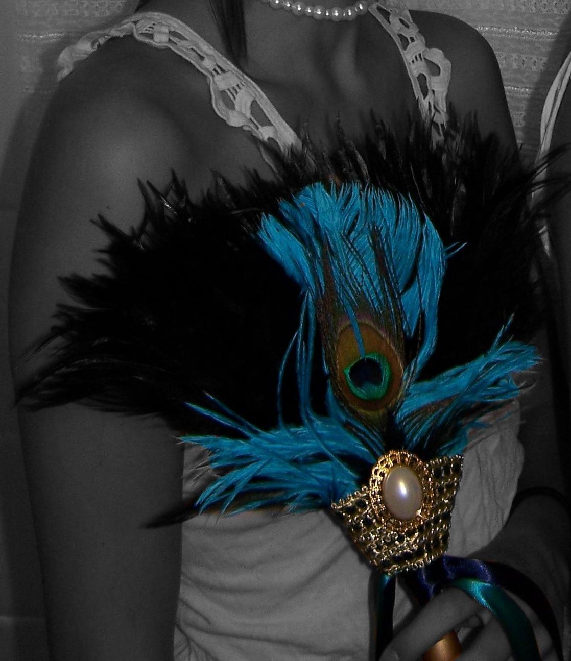 Kristen - Peacock Bridal Feather Wedding Fan Bouquet -  Custom MADE TO ORDER