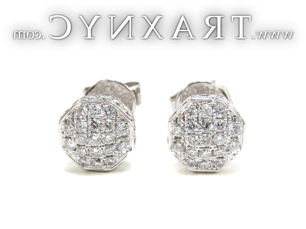 Full Size Picture for Ladies White Gold Pave Prong Diamond Earrings 21051