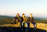 My friends Bernd, Stefan, and Olli-Pekka.  At the summit of Hawksbill Mountain, October 1996.