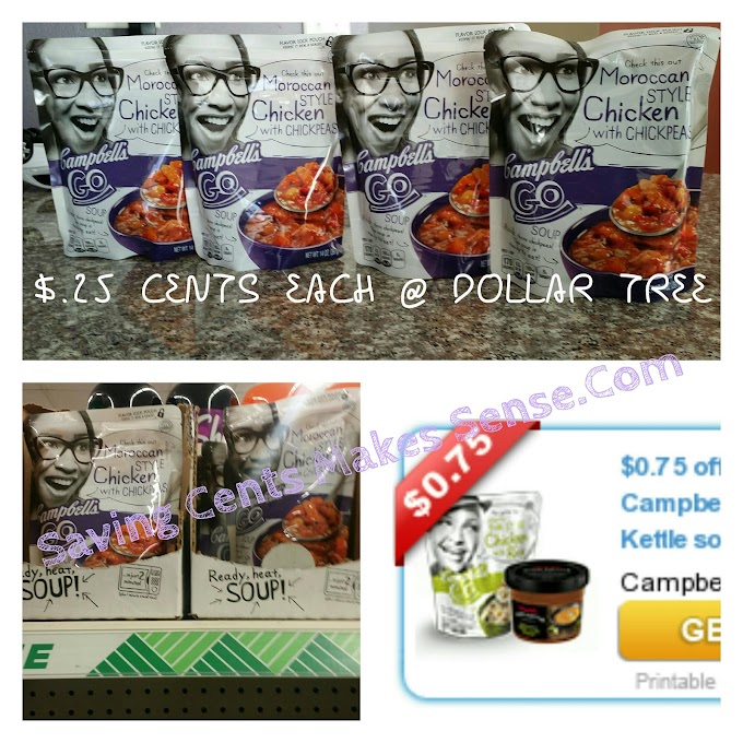 #DOLLARTREE: Campbell's Go #Soup Only $.25 Cents Each!