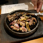 charboiled rare chicken at Yakitori Akira in Tokyo, Japan 