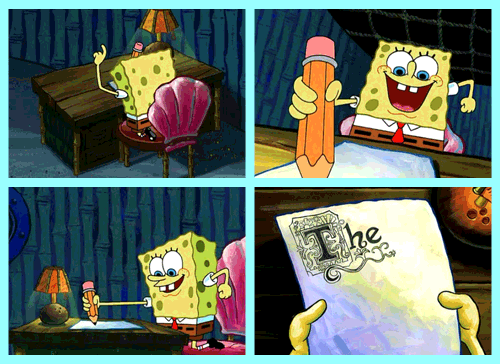 Spongebob Writing gif