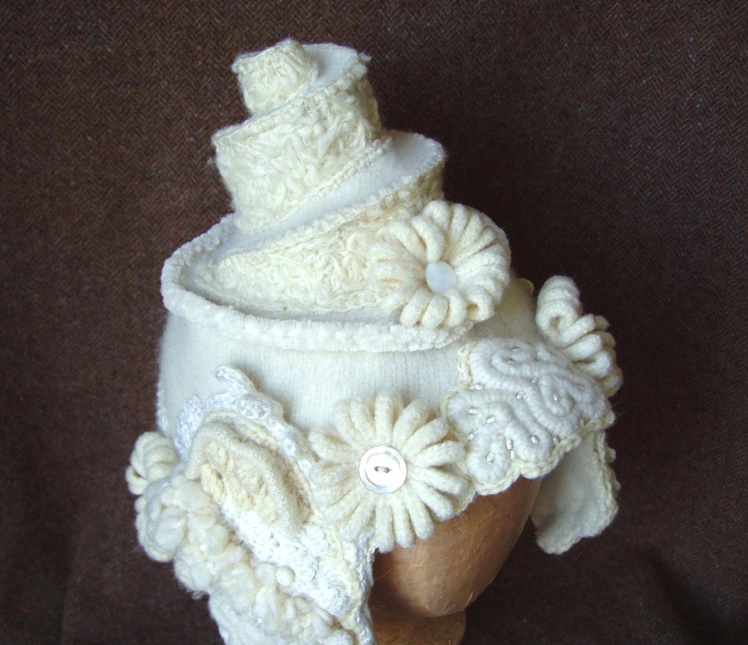White Bridal Headpiece Hat