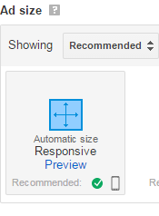 select responsive Ad size