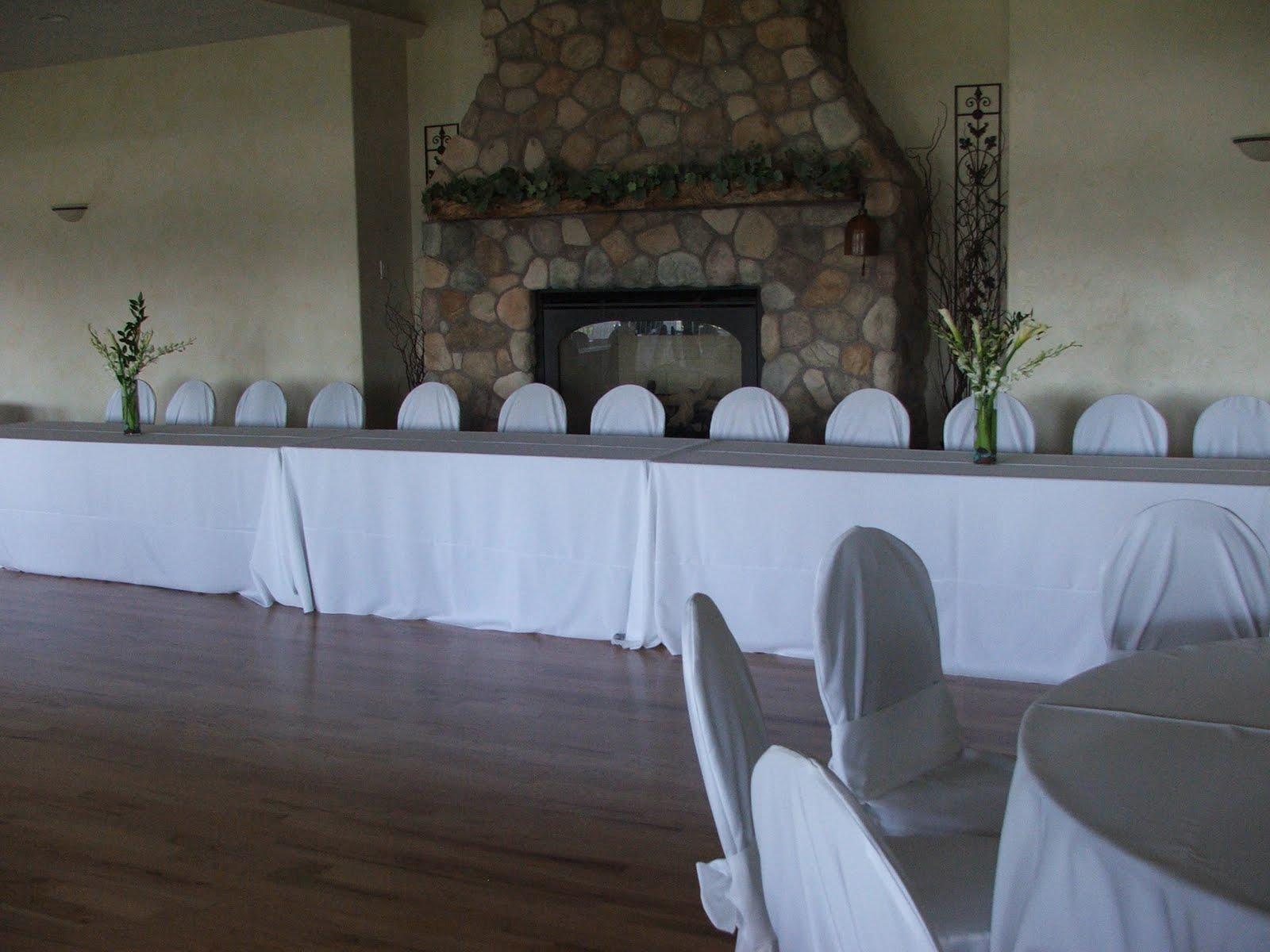 table set up for reception