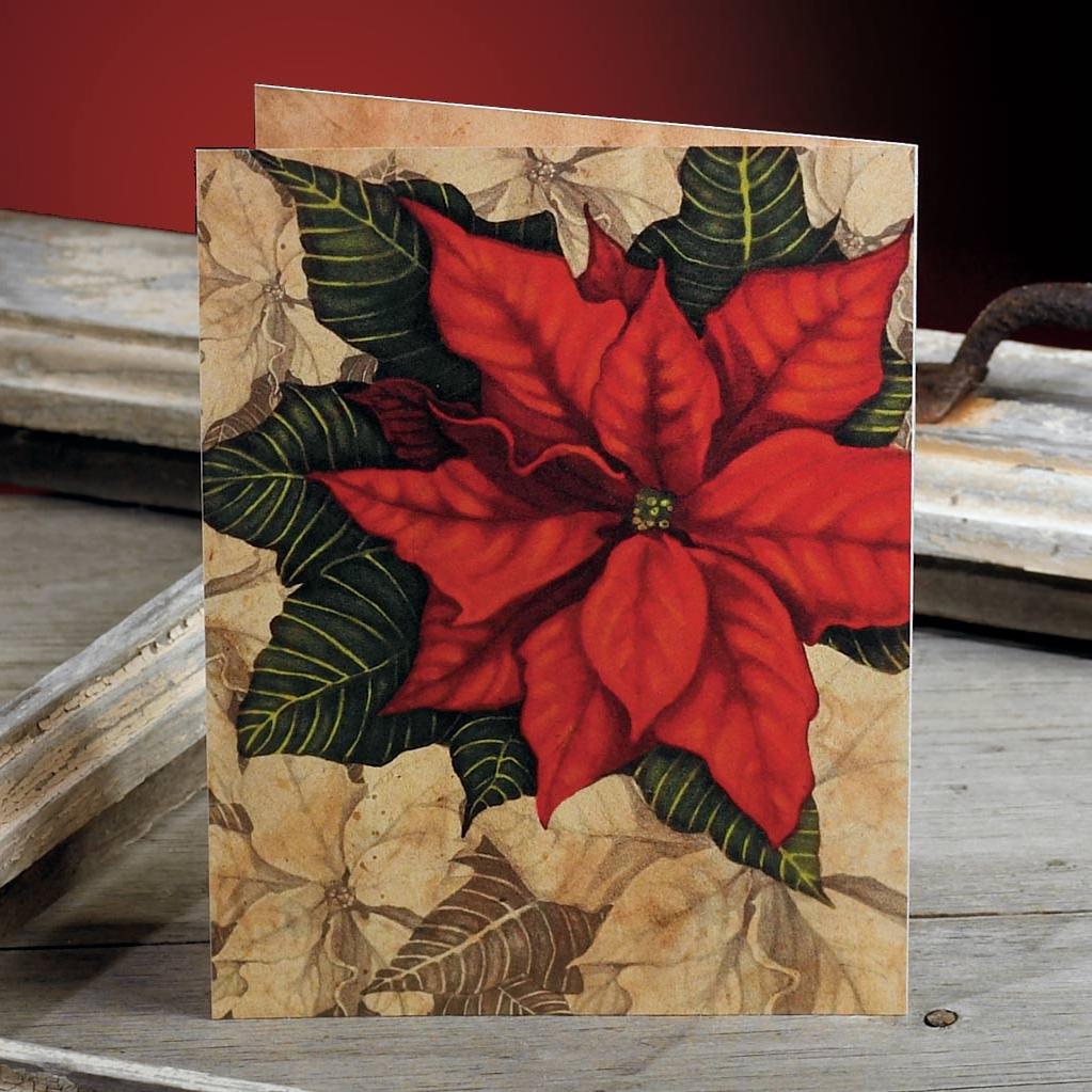 Poinsettia Christmas Card