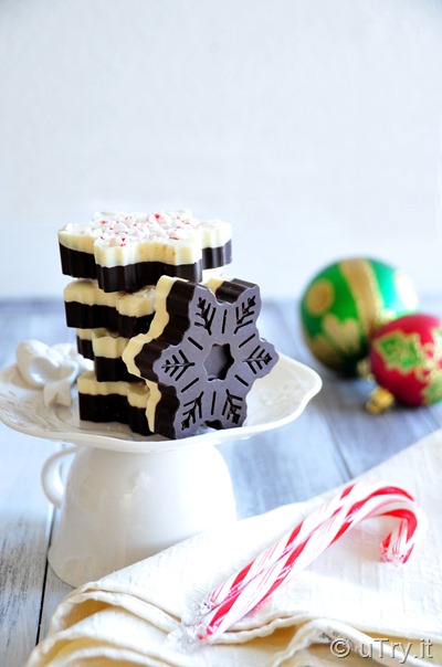 Check out how to make these festive Snowflakes Chocolate Peppermint Barks with video tutorial.  http://uTry.it