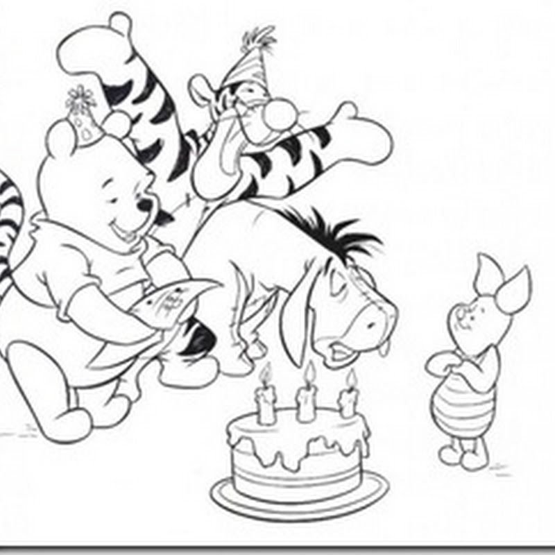 Colorear cumpleaños Winnie the Pooh
