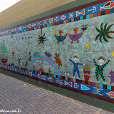 Mural no Centro histórico de Santa Cruz, California, EUA