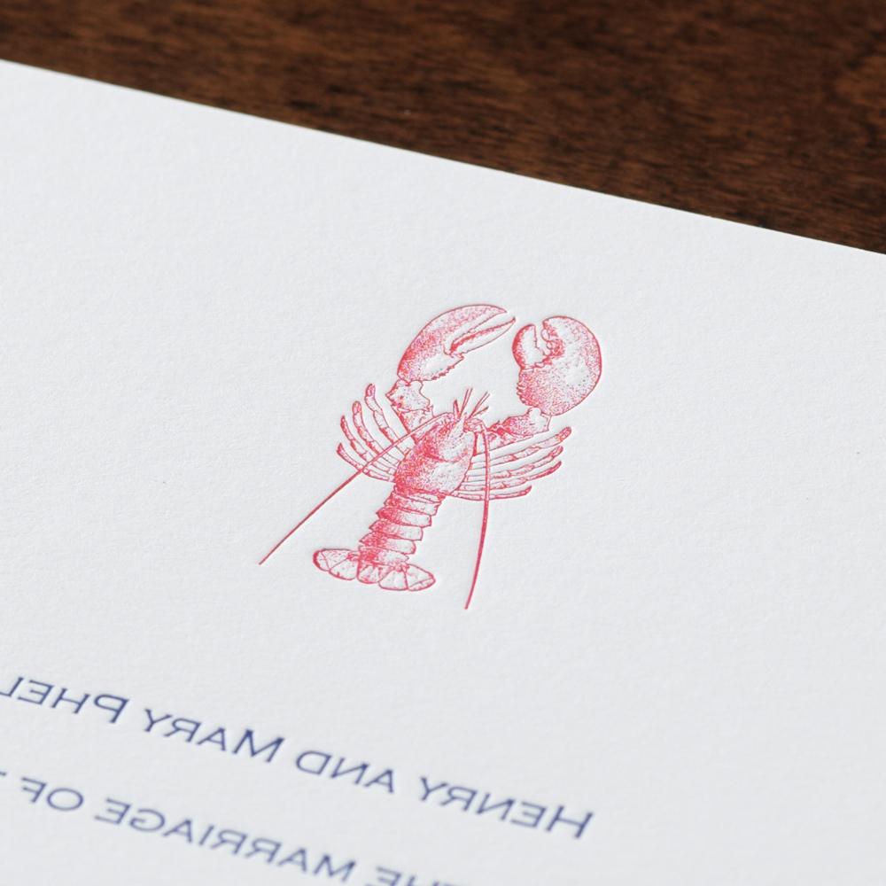 Lobster Letterpress Invitation