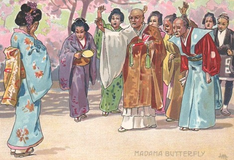 IN PERFORMANCE: Giacomo Puccini's MADAMA BUTTERFLY at North Carolina Opera, October/November 2015 [Illustration of Cio-Cio San's rejection by her relations by Leopoldo Metlicovitz (1868 - 1944), ©  by Casa Ricordi]