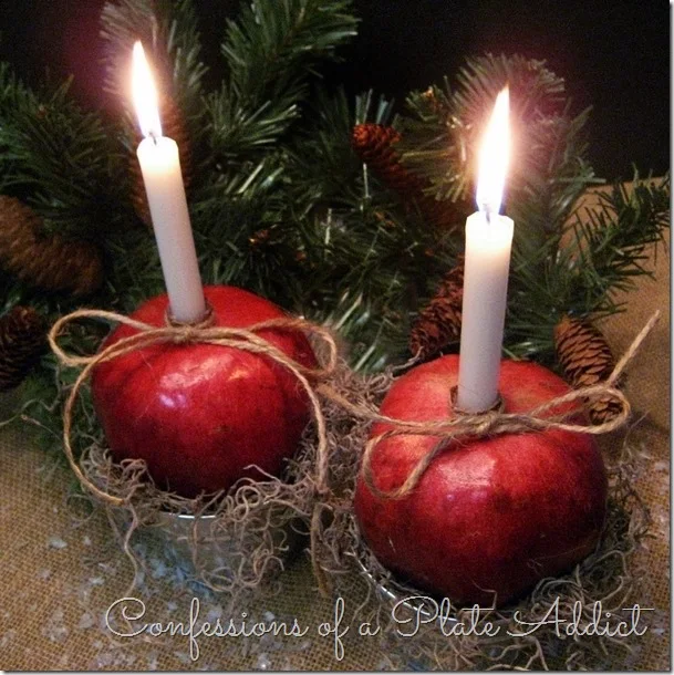 CONFESSIONS OF A PLATE ADDICT Easy and Festive Pomegranate Candle Holders