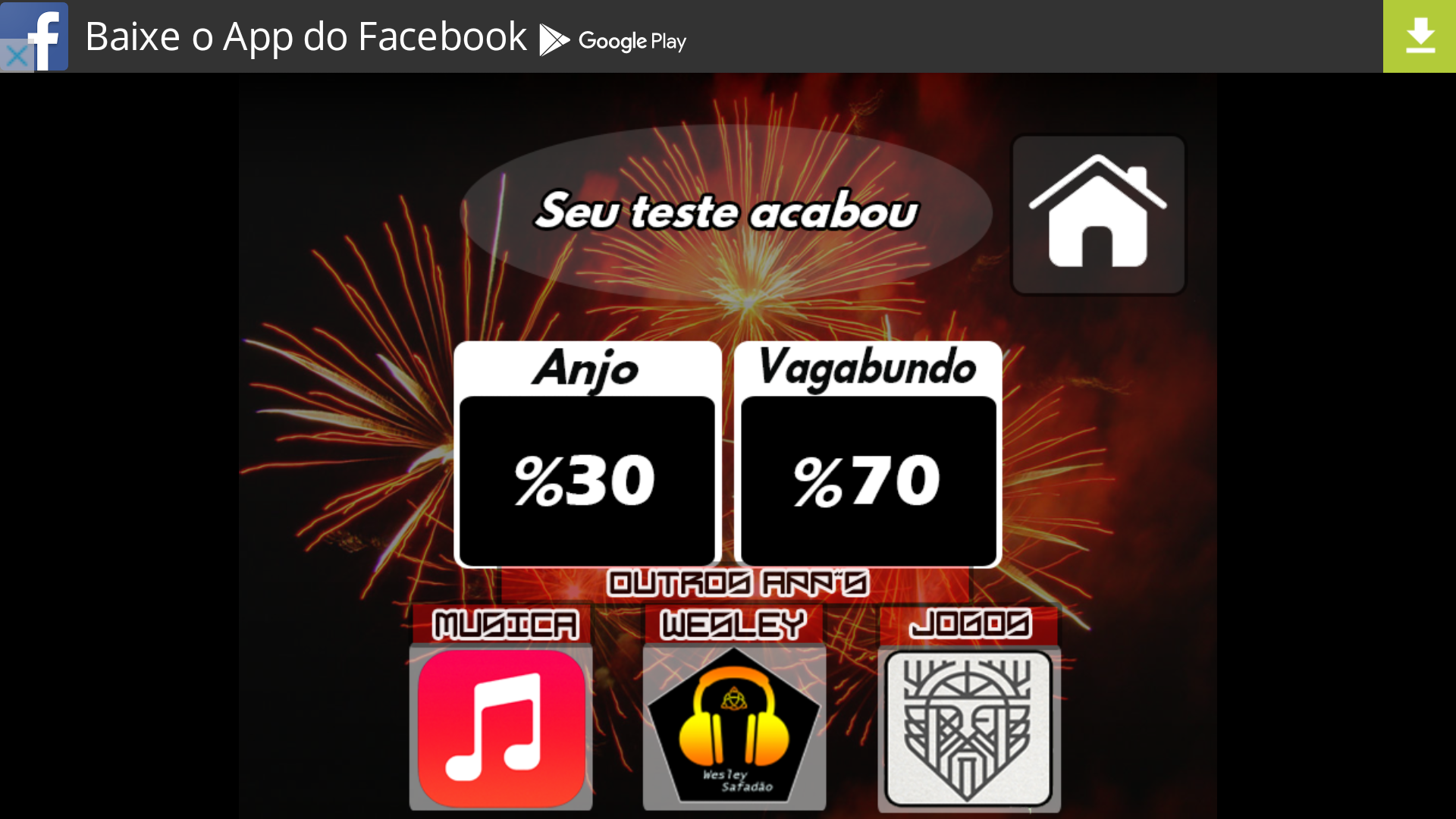 Android application Anjo ou Vagabundo screenshort