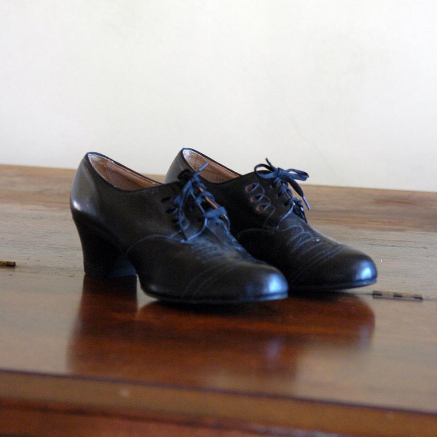 1930s Black Leather Shoes