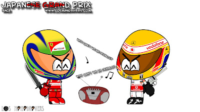 Фелипе Масса и Льюис Хэмилтон после гонки на Гран-при Японии 2011 Los MiniDrivers