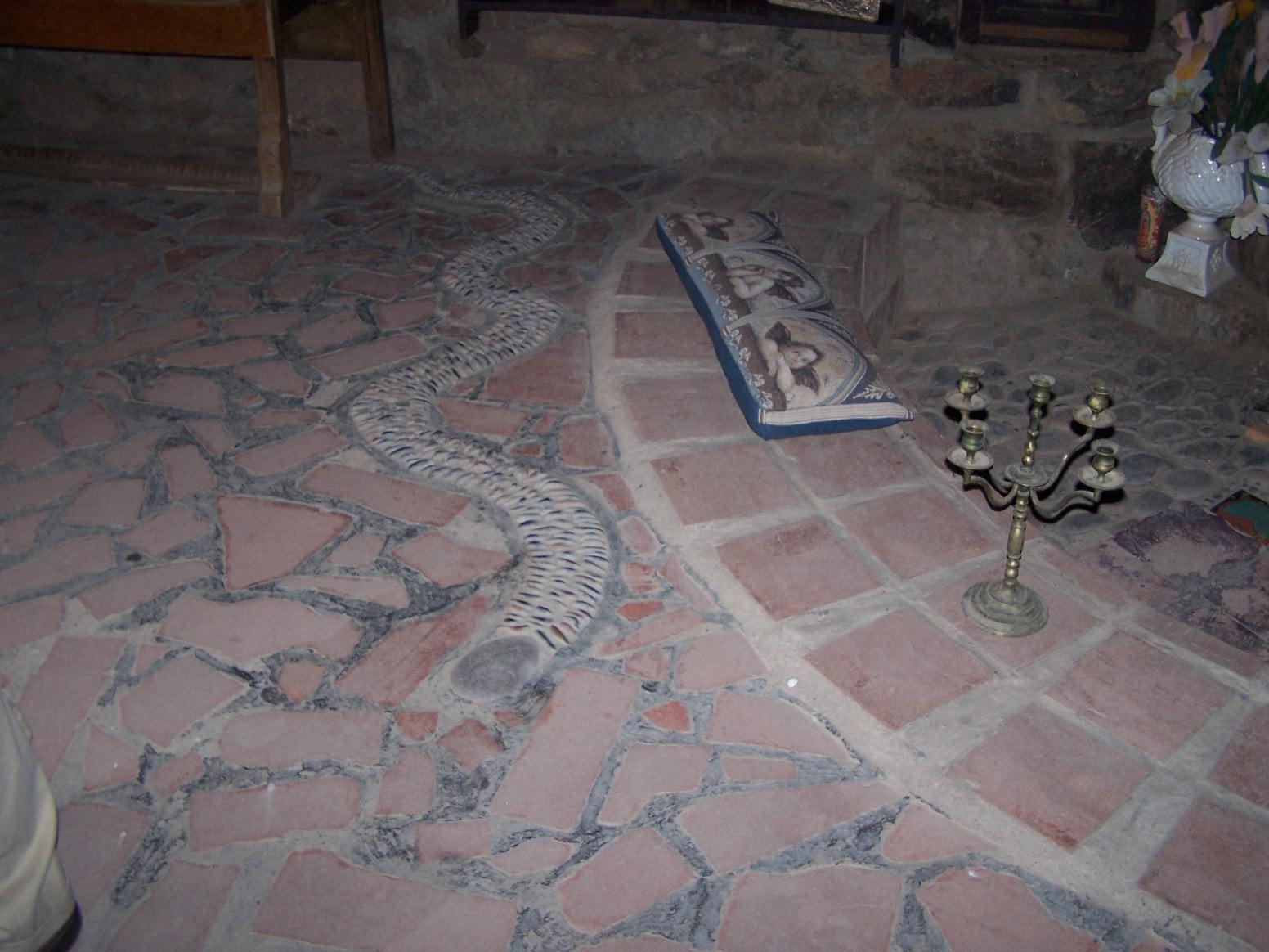 Snake on floor- wedding chapel. See in Google Earth; Share on: