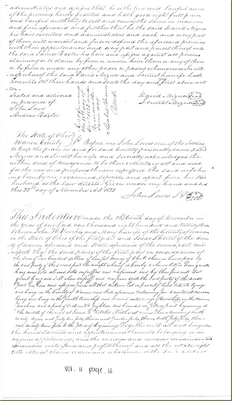 David Mizner of Warren Co, OH to James Baxter 22 November 1823_0002 David Mizner of Warren Co, OH to James Baxter 22 November 1823_0002