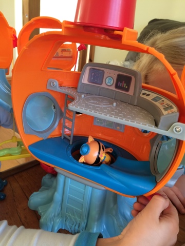 Blake Clement and Maegan Clement with the Fisher Price Octonauts Octopod Playset