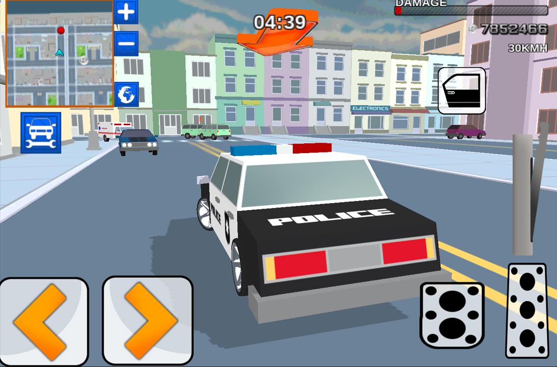 Android application Blocky Cop Craft Running Thief screenshort