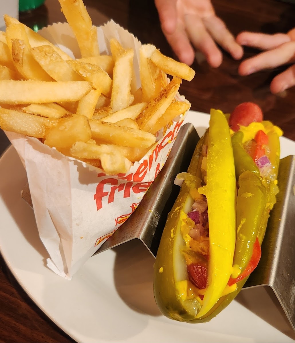 The pickle dog is a MUST try! GF buns are also available for the less adventurous.