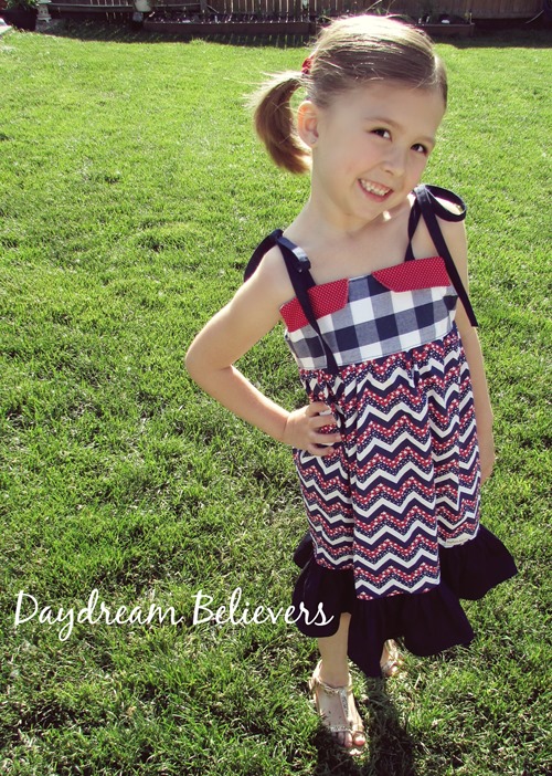 The Patriotic Betsy Dress. Vintage inspired fashion for modern kids  by Daydream Believers Designs