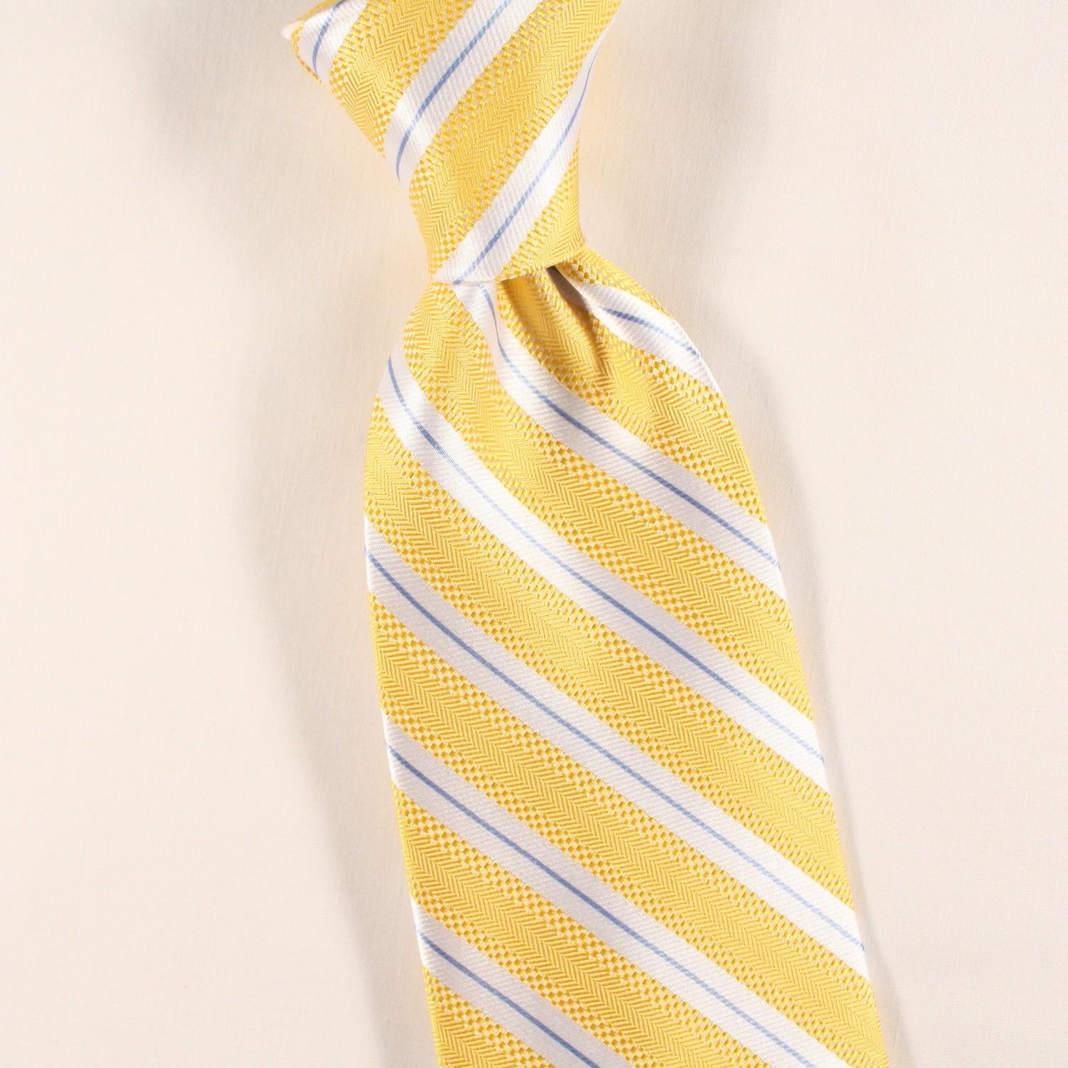 Canary yellow tie with white