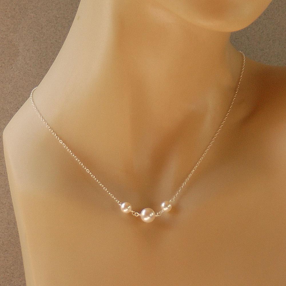Bridesmaid Necklace, Pearl Necklace - Bridal Jewelry, Wedding Jewelry