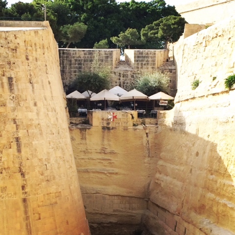 Rampila restaurant view from the entrance to Valletta old town