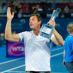 Sascha Bajin at the 2016 Brisbane International trophy ceremony