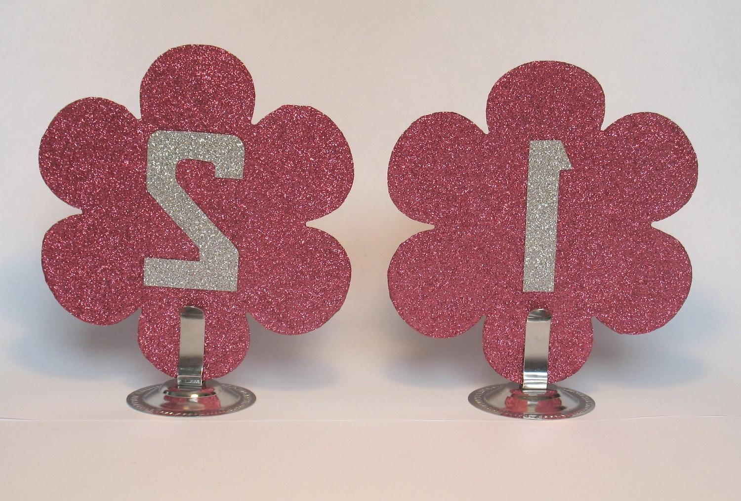 Glitter Table Numbers: Silver