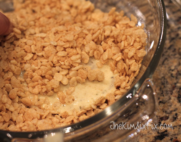 Breading chicken with Rice Krispies