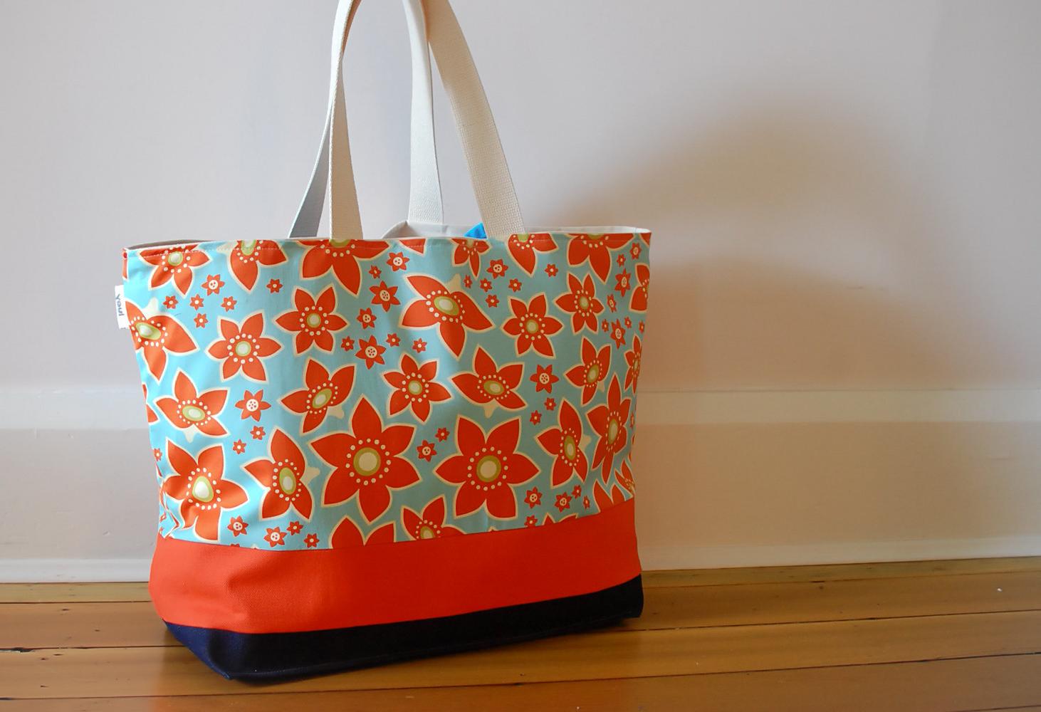 in Orange and Aqua Flowers