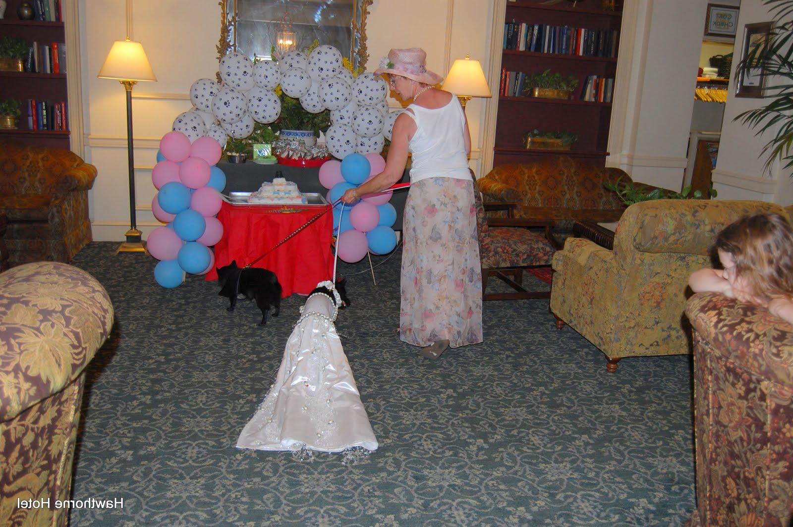 The doggie wedding cake was