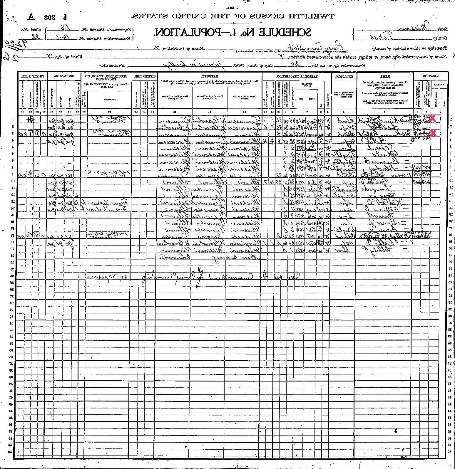 MCKINNEY: 1900 Census Mo Texas County pg 103