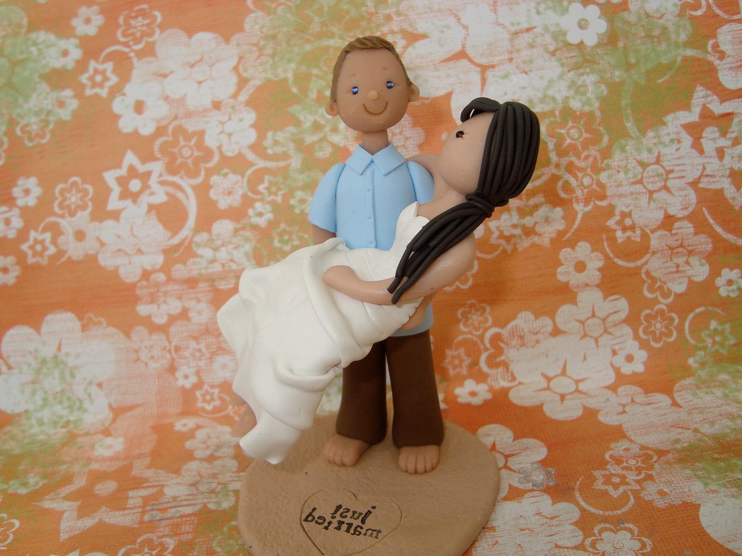Custom Bride and Groom Outdoor Theme Wedding Cake Topper