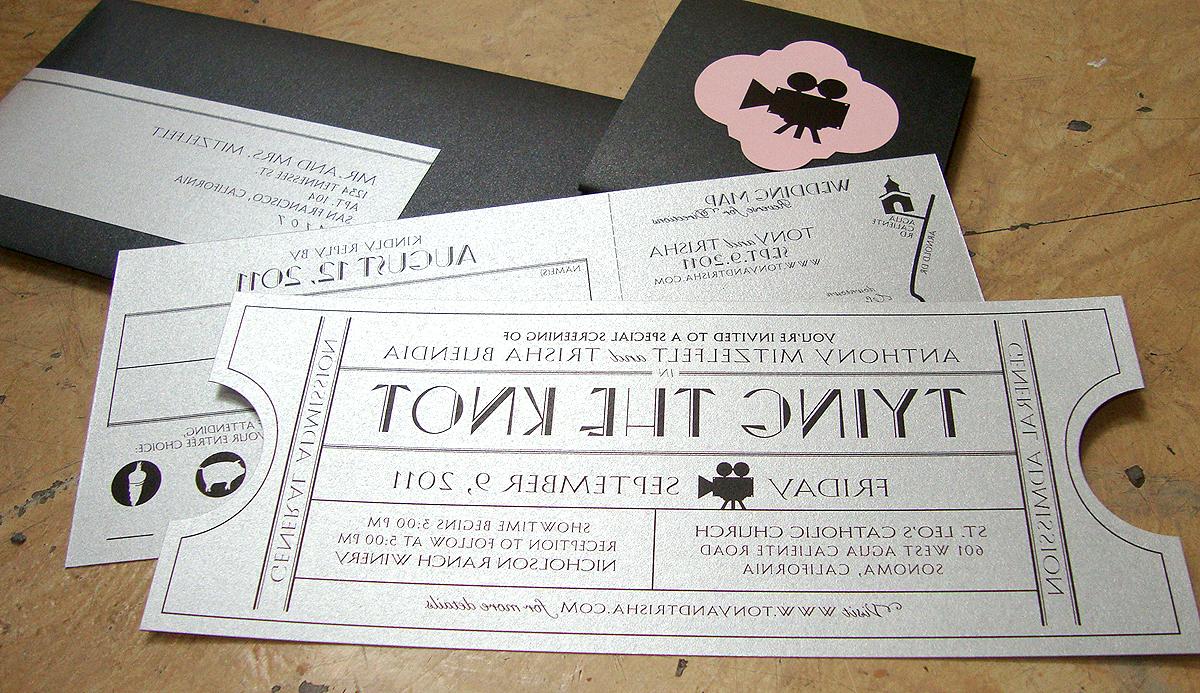 vintage cinema wedding invite