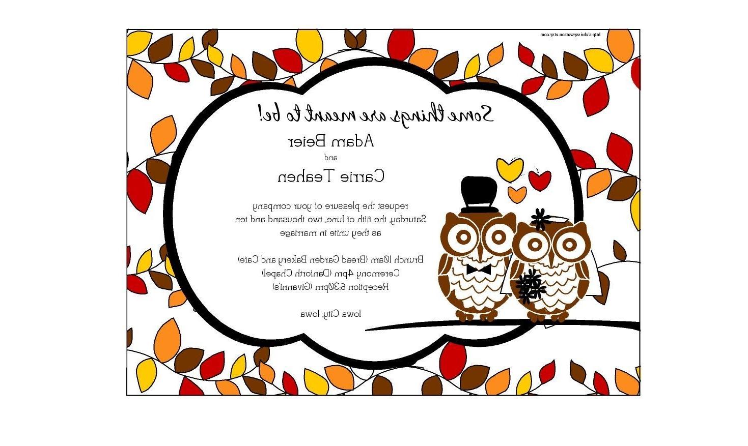 Owl Wedding Invitation