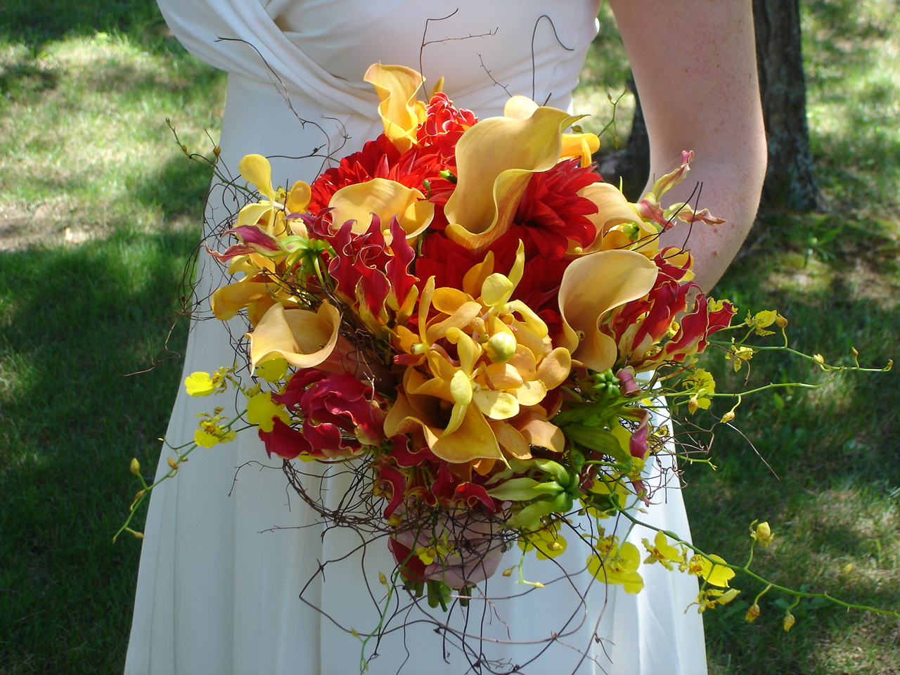 Exotic wedding bouquet.