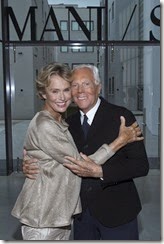 Lauren Hutton e Giorgio Armani